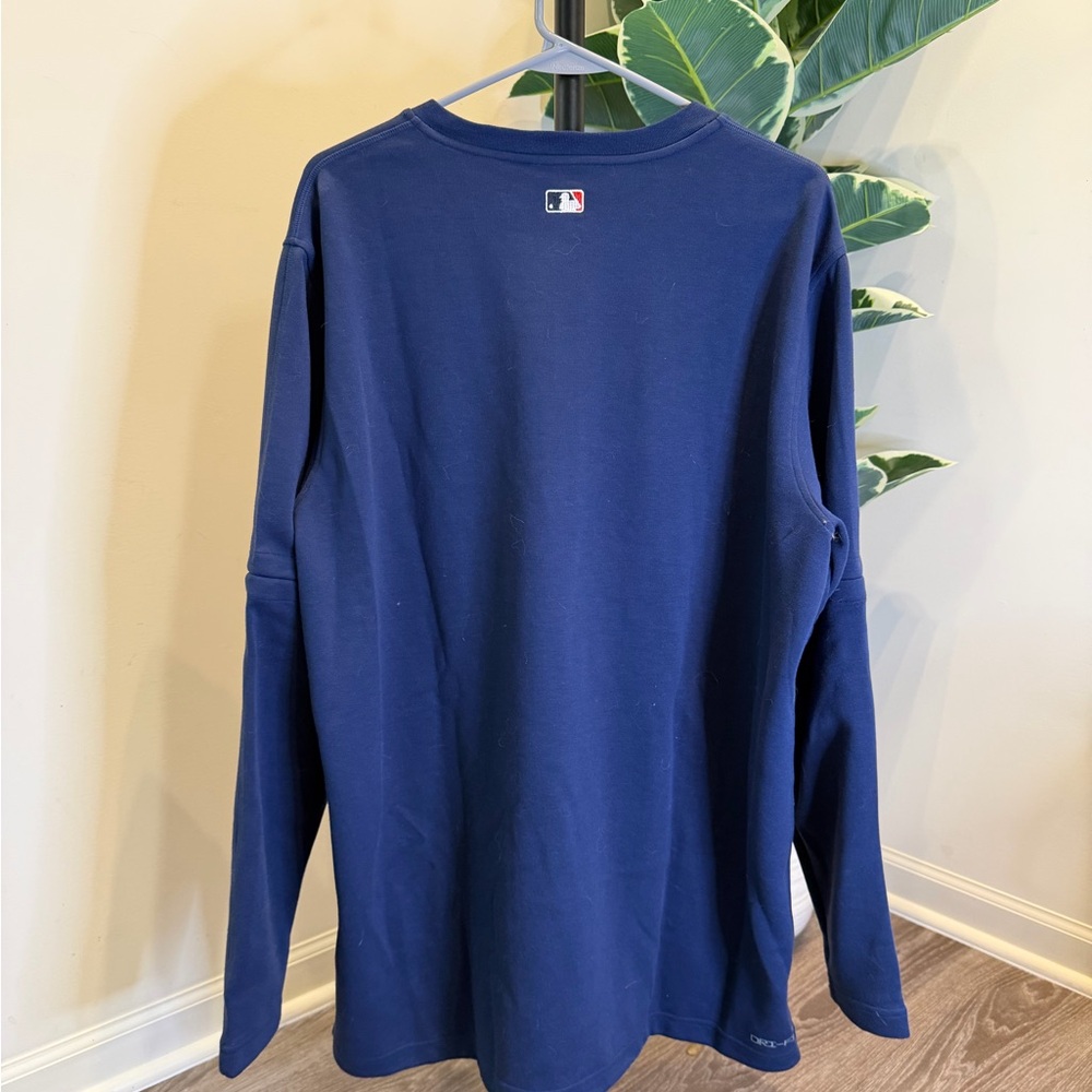 Nike Navy Blue Atlanta Braves 1/4 Zip Pullover - Picture 2 of 2